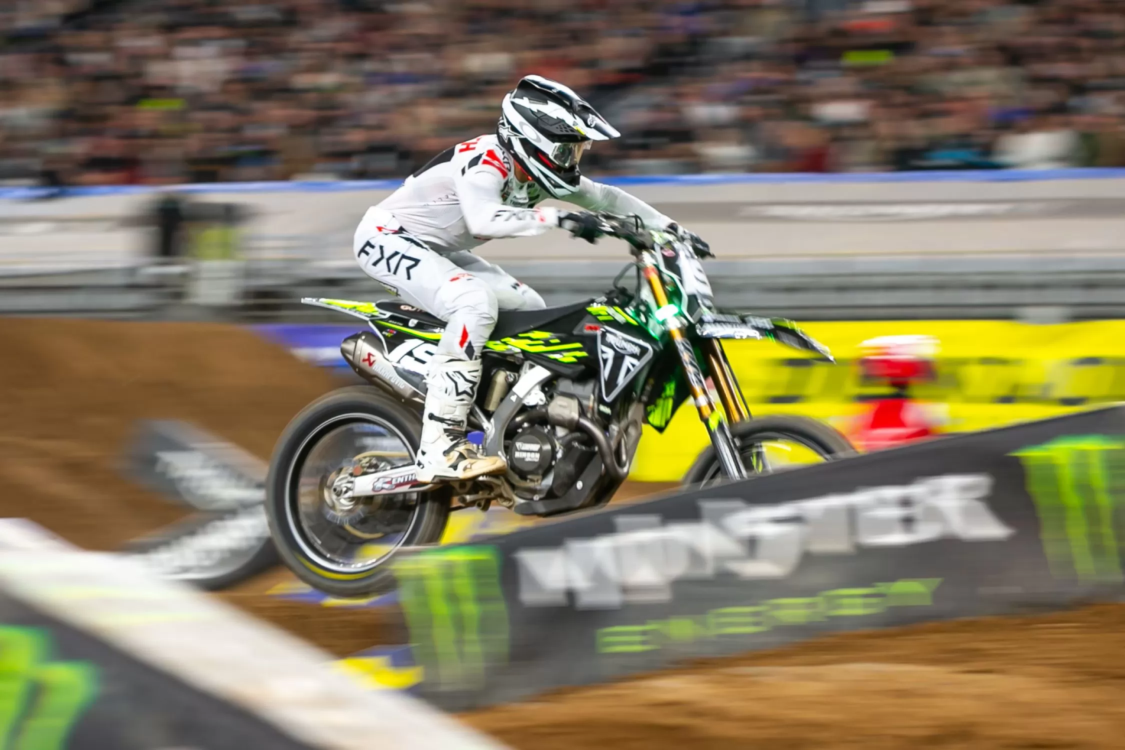 Jordon Smith riding the TF 250-X on-track at the fourth round of 2025 AMA Supercross Championship